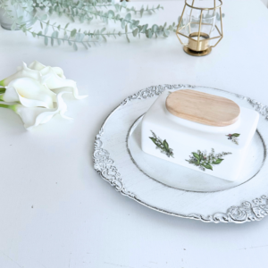 スズラン柄のポーセラーツの陶器のウェットティッシュボックス