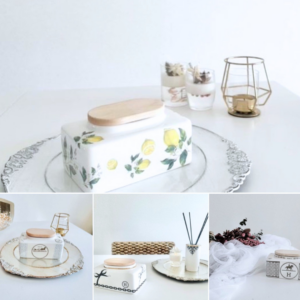 ポーセラーツの陶器のウェットティッシュボックス